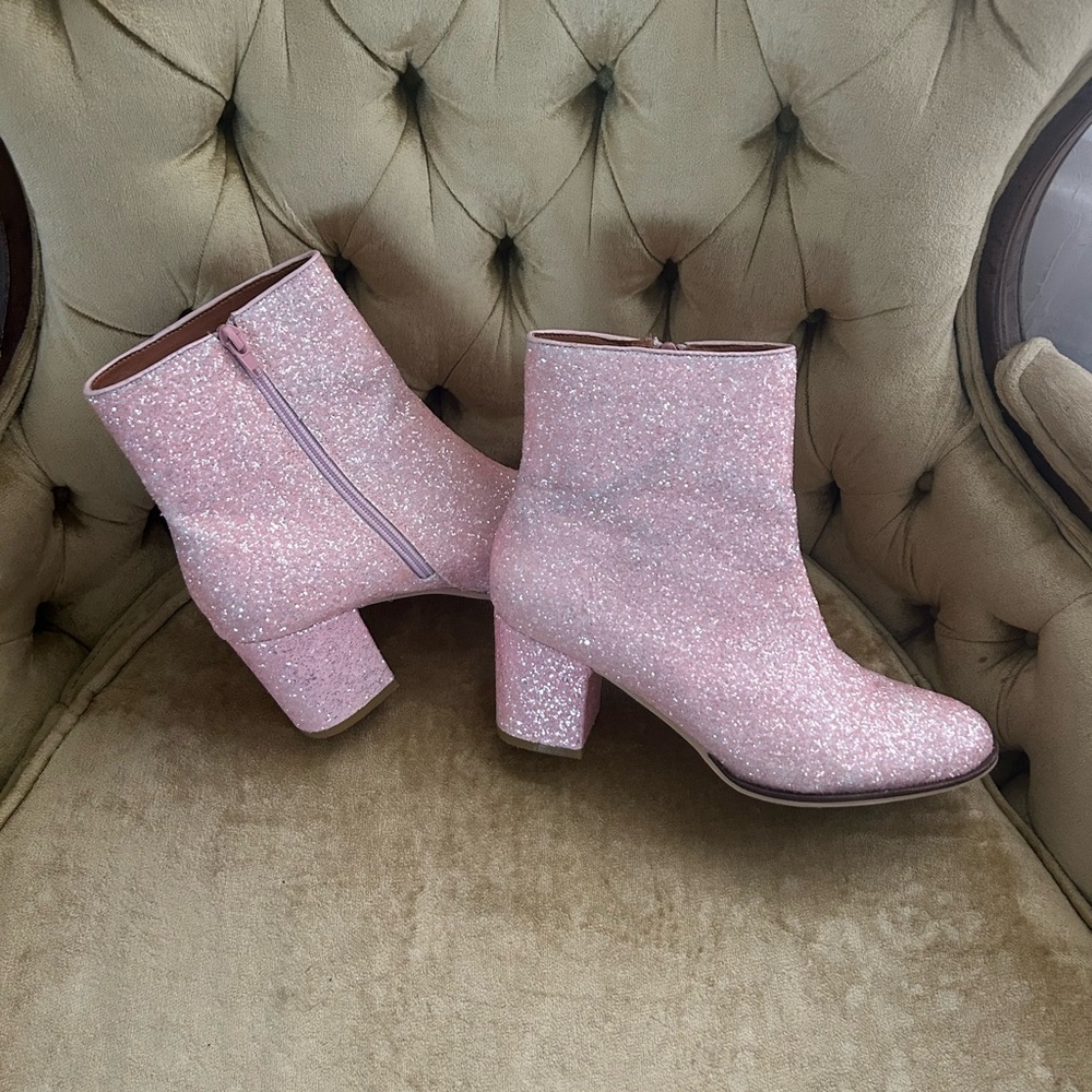Corky’s Pink Glitter Razzle Dazzle Ankle Boots - Size 10
